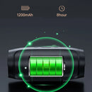 portable Bluetooth subwoofer speakers showing battery life of 1200mAh and 8-hour playtime.